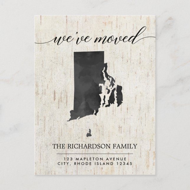 Invitación en movimiento, Rhode Island rústico (Anverso)