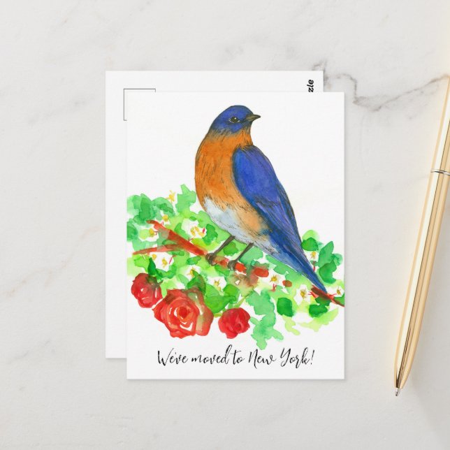 Invitación en movimiento Roses Rojas del pájaro az (Anverso/Reverso In Situ)