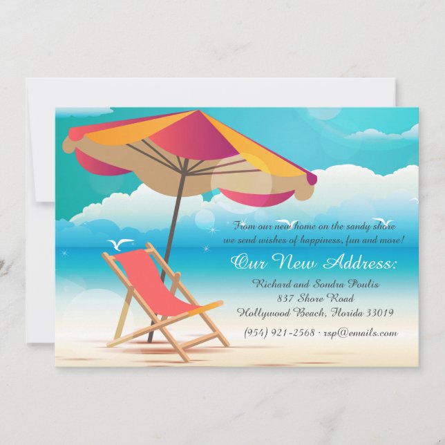 Invitación en movimiento Sandy Beach (Anverso)