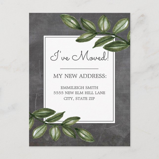 Invitación en movimiento Vintage Chalkboard Green  (Anverso)