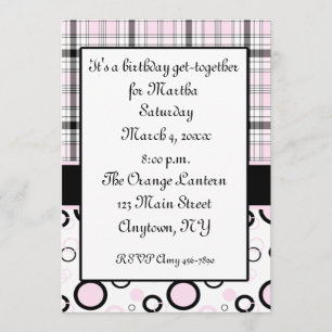 Invitación en negro rosado