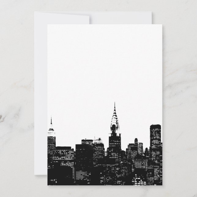 Invitación en Nueva York en blanco y negro (Anverso)