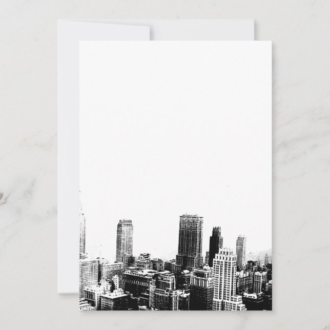 Invitación en Nueva York en blanco y negro (Anverso)