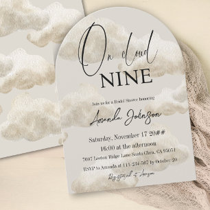 Invitación En Nueve Nueces De Agua Beige Cielo Ducha De Novia