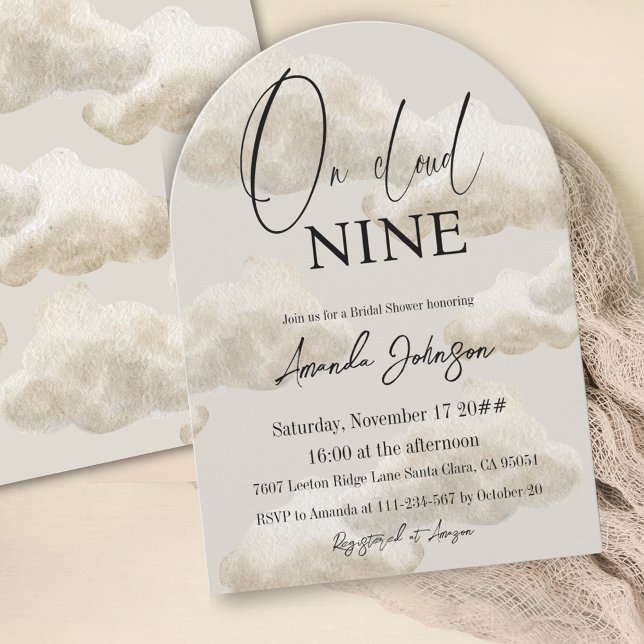Invitación En Nueve Nueces De Agua Beige Cielo Ducha De Novia (Subido por el creador)