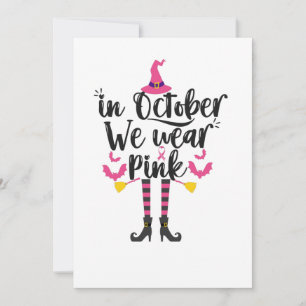 Invitación En Octubre Nosotros Usamos Rosa Regalo De Bruja De