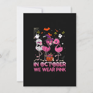 Invitación En Octubre Usamos Flamingo Rosa Halloween