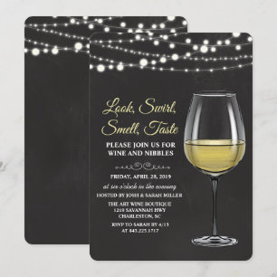 Invitación en pizarra para degustación de vinos