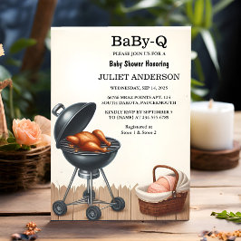 Invitación En Plaid Babyq Fun Food Steef Beef Bbq Baby Shower