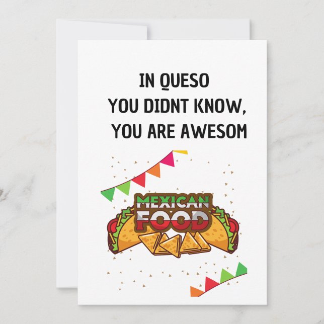 Invitación En Queso Funny El Amor Por La Comida Mexicana (Anverso)