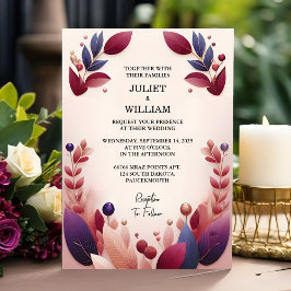 Invitación En Rich Soft Verde azulada Fall Gem Boda de tono j