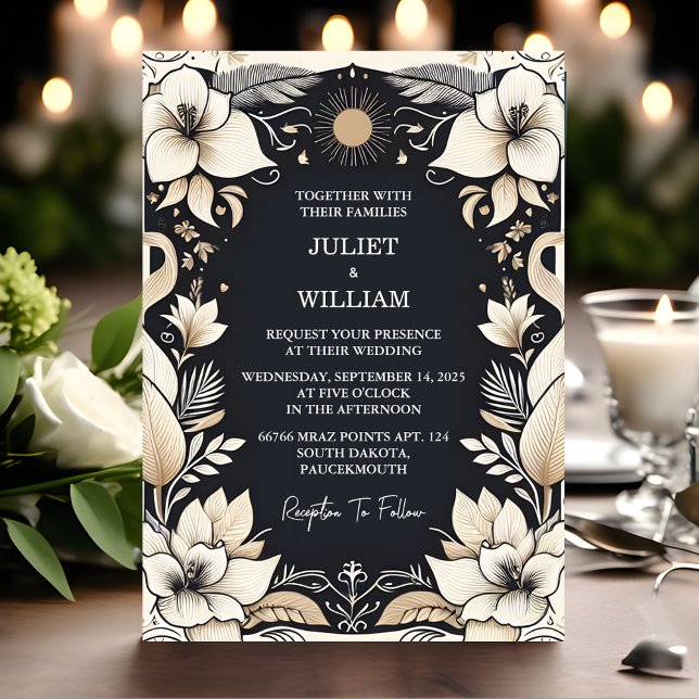 Invitación En simple matrimonio tradicional, Boda de renovaci (Subido por el creador)
