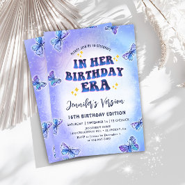 Invitación En su época de cumpleaños, cumpleaños de la maripo