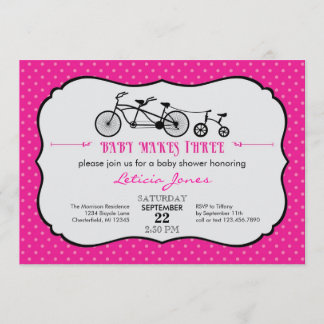 Invitación en tándem de Baby Shower del chica de