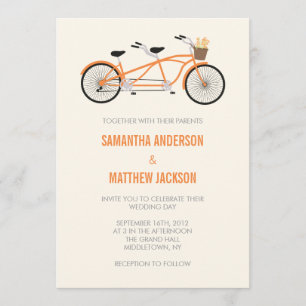 Invitación en tándem de la boda de la bici -