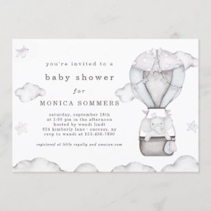 Invitación En un Baby Shower en nube (gris)