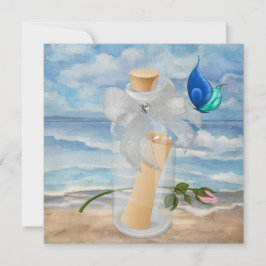 "Invitación en una Botella" - Invitación de Playa 