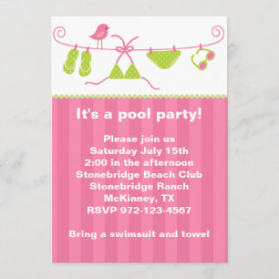Invitación en verano a bañarse en tonos rosas y ve