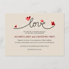 Invitación Enamorado Boda de texto simple y elegante