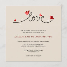 Invitación Enamorado Boda de texto simple y elegante