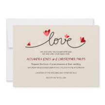Enamorado Boda de texto simple y elegante