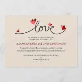 Invitación Enamorado Boda de texto simple y elegante