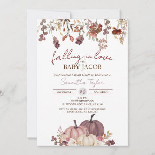 Invitación Enamorándose del bebé, calabaza Baby Shower,