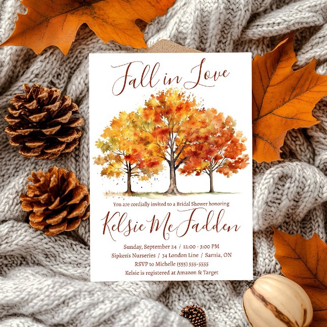 Invitación Enamorarse, arce, ducha nupcial de otoño (Subido por el creador)