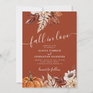 Invitación Enamorarse boho botánico boda de terracota