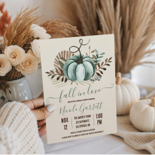 Invitación Enamorarse, Calabaza Azul, Regadera Floral Nupcial