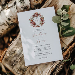 Invitación Enamorarse | Cresta de Boda Otoño en Flor