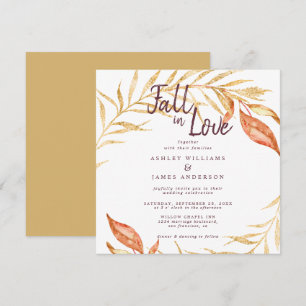 Invitación Enamorarse del follaje dorado Otoño Amarillo Boda