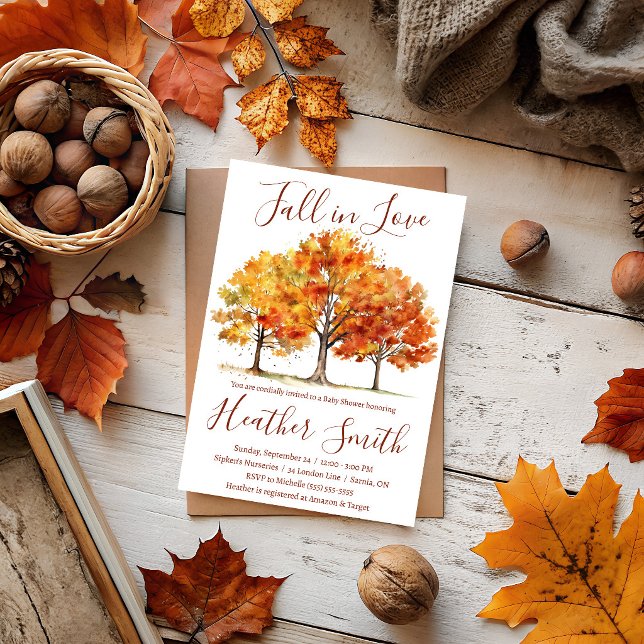 Invitación Enamorarse, Roble, Arce, Baby Shower de Otoño (Subido por el creador)