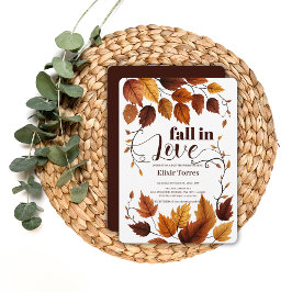 Invitación Enamórate de las Hojas de Otoño Baby Shower