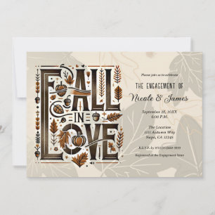 Invitación ENAMÓRATE Ducha de compromiso de otoño retro de ot