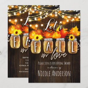 Invitación Enamorémonos Hojas y Luces de Otoño Nupcial