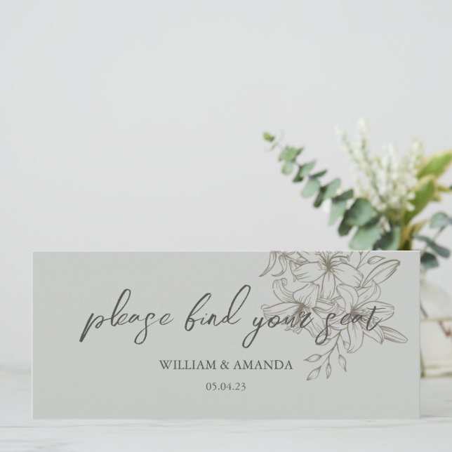 Invitación Encabezado del gráfico de asientos de GreyGarden D (Anverso de pie)