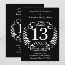 Encaje Aniversario de bodas tradicional 13 años