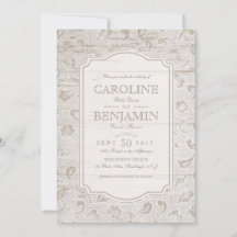 Encaje blanco y boda rústica de campo de madera