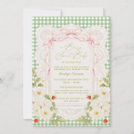 Invitación Encaje Coquette Dulce Cumpleaños de Bebé
