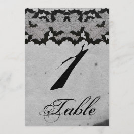 Invitación Encaje de Murciélago Gótico Elegante para Número d