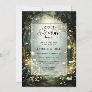 Invitación Encantada aventura forestal comienza Baby Shower