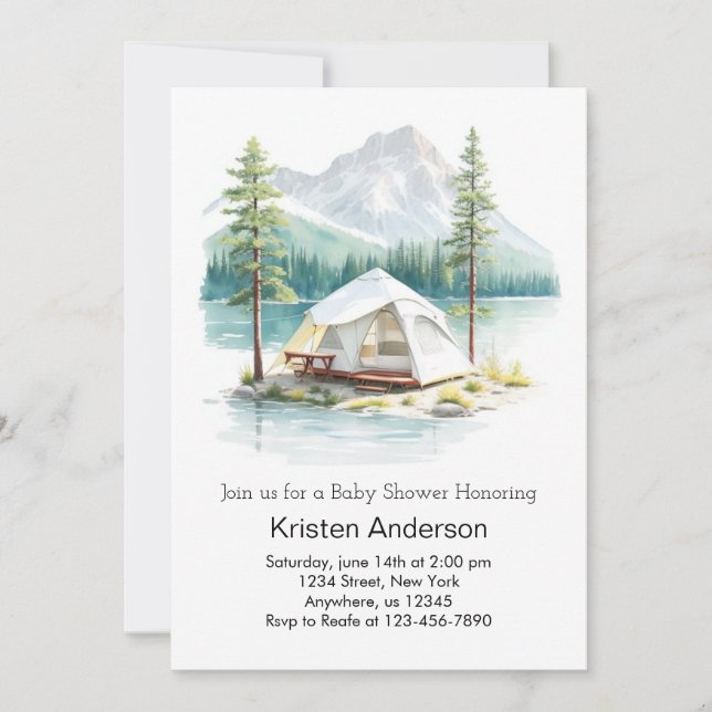 Invitación Encantada aventura forestal espera Baby Shower (Anverso)