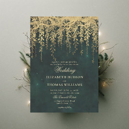 Invitación Encantada Boda personalizada de Verdor de Oro Fore