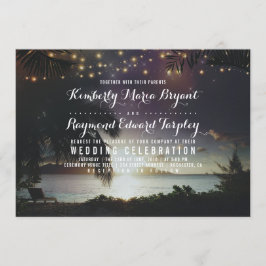 Invitación Encantada Boda Vintage de Sunset Beach