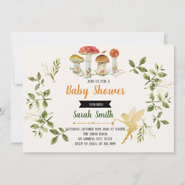 Invitación encantada del fiesta de ducha (Anverso)