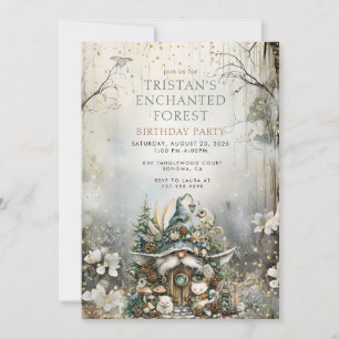 Invitación Encantada fiesta de cumpleaños de Forest Gnome