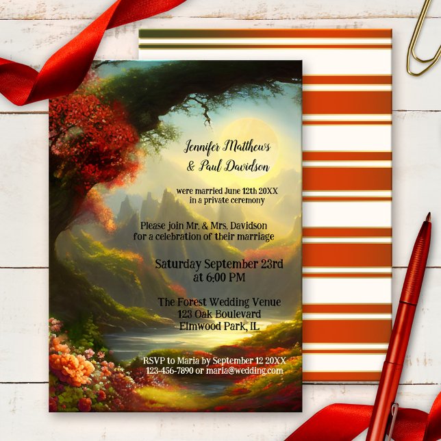 Invitación Encantada fiesta mágica de poscasamiento forestal (Subido por el creador)