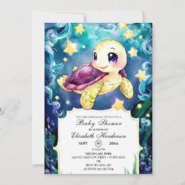 Invitación Encantado bajo el Baby Shower de la tortuga marina