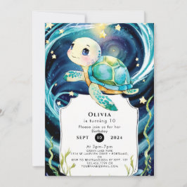 Invitación Encantado bajo el mar Boho Turtle Cumpleaños